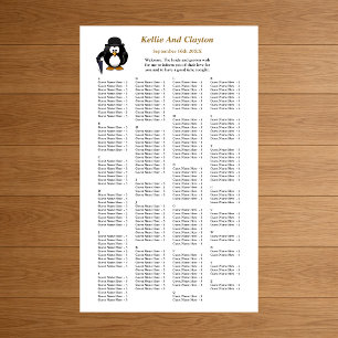 Affiche 200 Funny Penguin Greeter Wedding Seating Chart