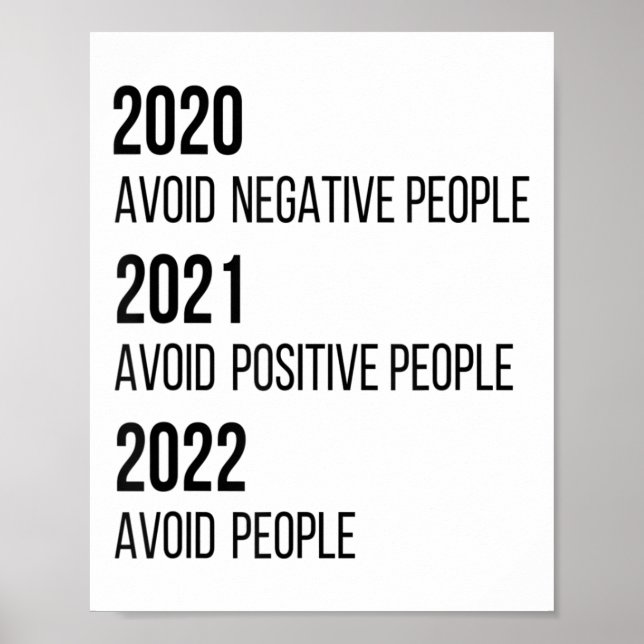 Affiche 2020 2021 2022 Citations de motivation sarcastique (Devant)