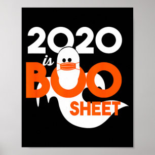 Affiche 2020 est boo feuille fantôme halloween 