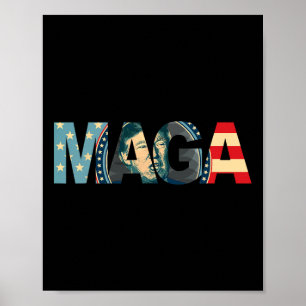 Affiche 2020 Voted Maga American Drapeau Retro cadeau Vint