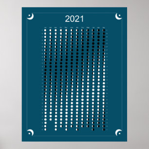 Affiche 2021 - Calendrier Lunaire Bleu