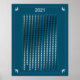 Affiche 2021 - Calendrier Lunaire Bleu