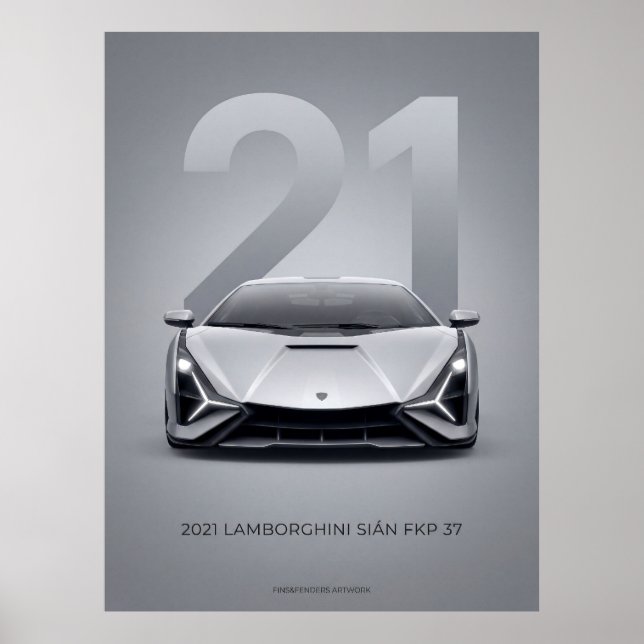 Affiche 2021 Lamborghini Sián FKP 37 (Devant)