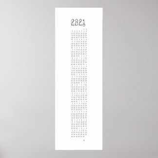 Affiche 2021 Lock & Key Calendar - (Week starts Sunday) -