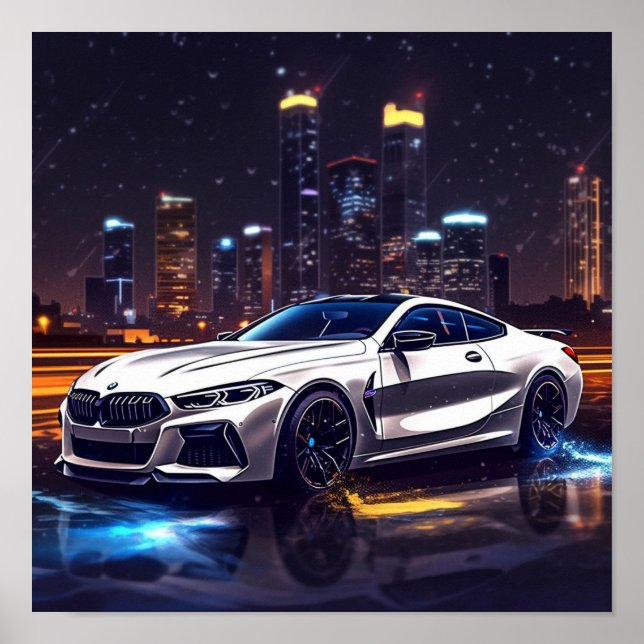 Affiche 2022 BMW M850 Sport de luxe Art automobile (Devant)