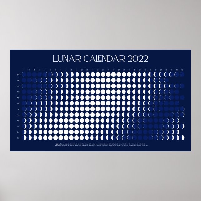 Affiche 2022 Cycle lunaire d'impression, papier d'affiche  (Devant)