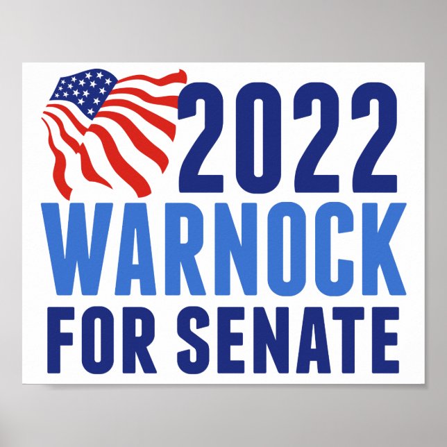 Affiche 2022 Warnock pour les élections du Sénat américain (Devant)