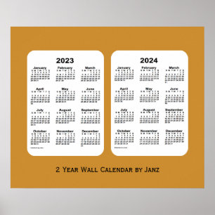 Affiche 2023-2024 Gold 2 Year Wall Calendar par Janz