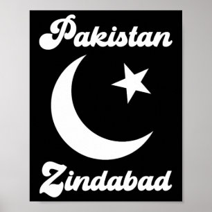 Affiche 2023 Pakistan Zindabyd Dil Pakistani Coeur Drapeau