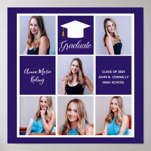 Affiche 2023 Purple Senior Photo Collage Graduation Party