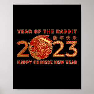 Affiche 2023 Year Of The Rabbit Zodiac Chinese New Year Wa