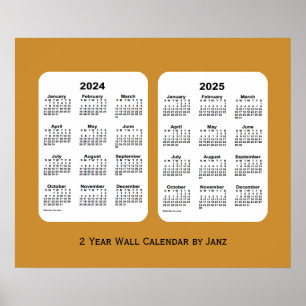 Affiche 2024-2025 Gold 2 Year Wall Calendar par Janz