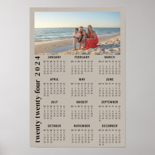Affiche 2024 Calendrier photo minimaliste beige