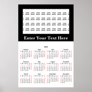 Affiche 2024 Créez votre propre calendrier personnalisé av