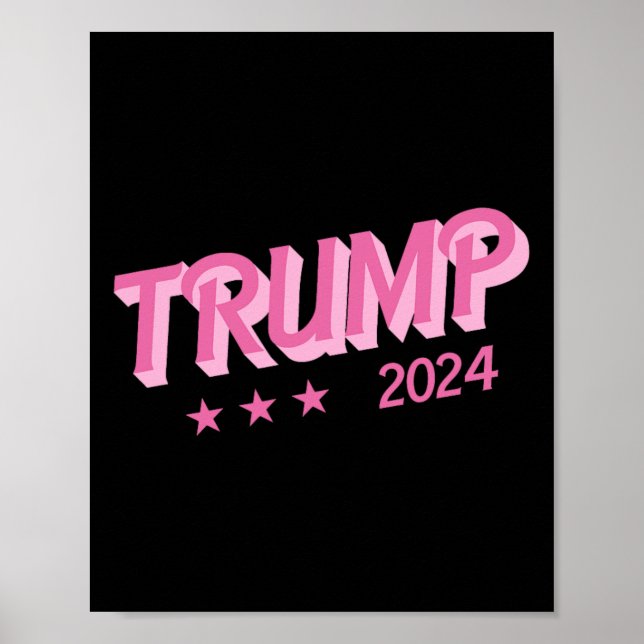 Affiche 2024 - Drôle Donald Trump - Lettres de bulle rose (Devant)