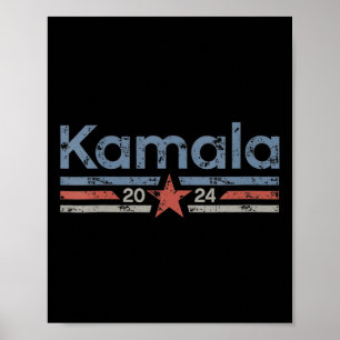 Affiche 2024 Retro Grunge Stripes Vintage Kamala Harris 20