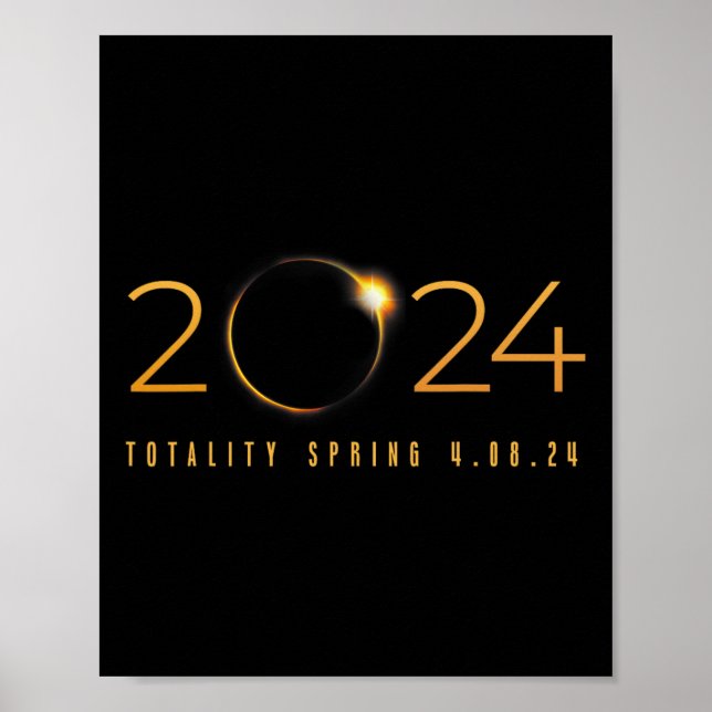 Affiche 2024 Solar Eclipse Américain Totality Spring 4.08. (Devant)