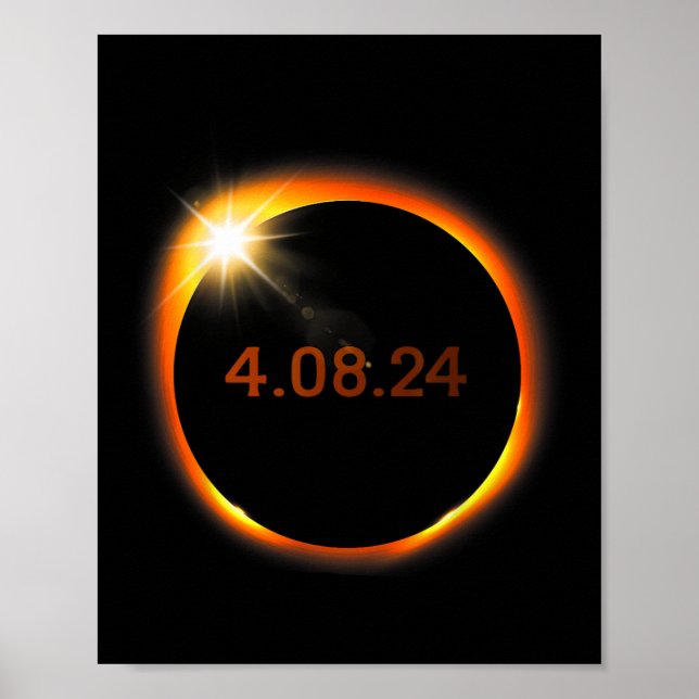 Affiche 2024 Solar Eclipse Américain Totality Spring 4.08. (Devant)