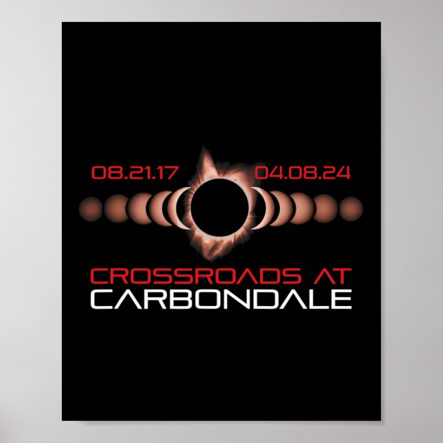 Affiche 2024 Solar Eclipse Carbondale Illinois (Devant)