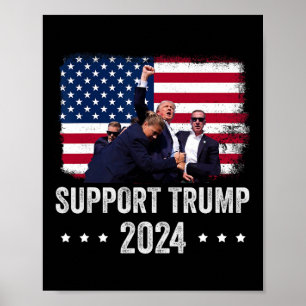 Affiche 2024 - Soutenez Trump - Priez pour l'Amérique