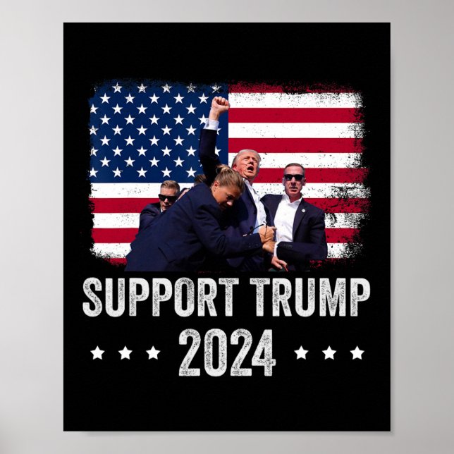 Affiche 2024 - Soutenez Trump - Priez pour l'Amérique  (Devant)