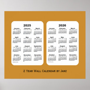 Affiche 2025-2026 Gold 2 Year Wall Calendar par Janz