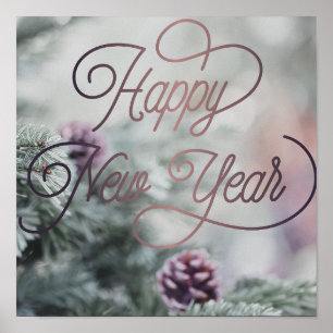 Affiche 2025 Bonne année Pink Custom Business