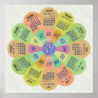 2025 Calendrier Unique Boho Retro Flower Nom perso
