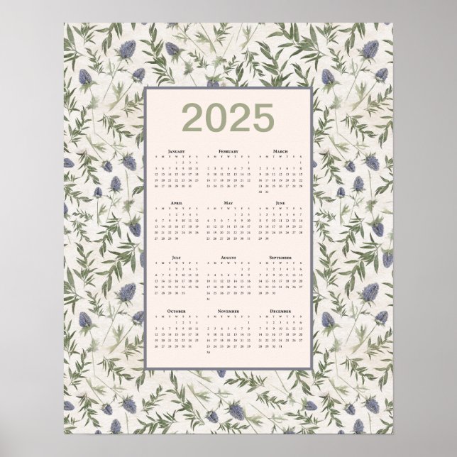 Affiche 2025 Chardon Calendrier de l'année complète (Devant)