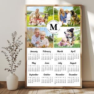 Affiche 2025 Famille moderne 4 Photo Collage Calendrier pe
