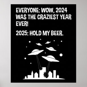 Affiche 2025 Tenez ma bière Jour de l'An