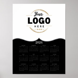 Affiche 2026 Ajouter Votre Logo Calendrier Pur Année Compl