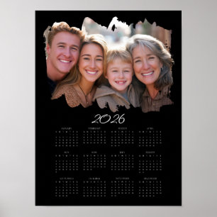 Affiche 2026 Ajouter Votre Photo Année Complète Calendrier