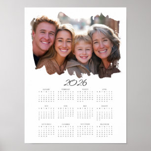 Affiche 2026 Ajouter Votre Photo Année Complète Calendrier