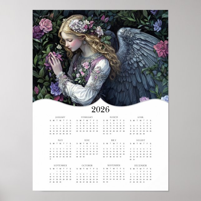 Affiche 2026 Angel année complète Calendrier du mur (Devant)