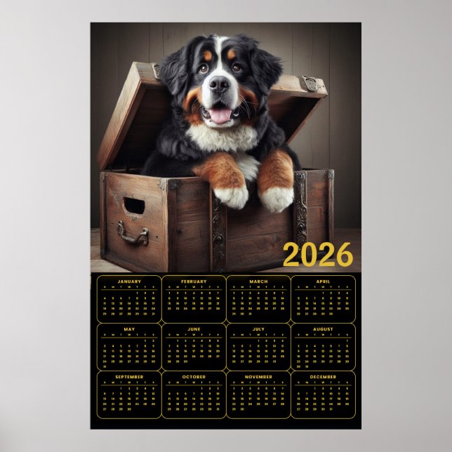 Affiche 2026 Bernese Mountain Dog Calendar  (Devant)