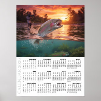 Affiche 2026 Calendar, Fly Fishing, Trout / Fish