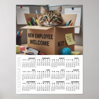Affiche 2026 Calendar, HR / New Employee - Office Fun Cats