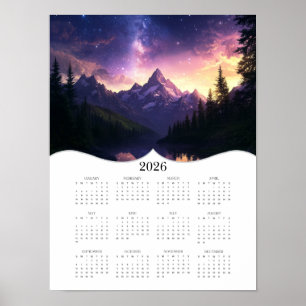 Affiche 2026 Céleste Mountain Calendrier de la muraille de