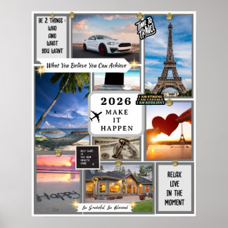 Affiche 2026 Custom Law of Attraction Vision Board Goal 