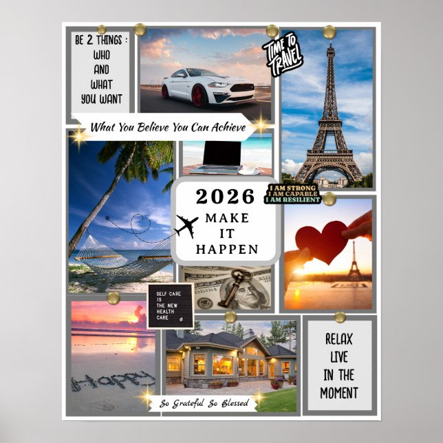 Affiche 2026 Custom Law of Attraction Vision Board Goal  (Devant)