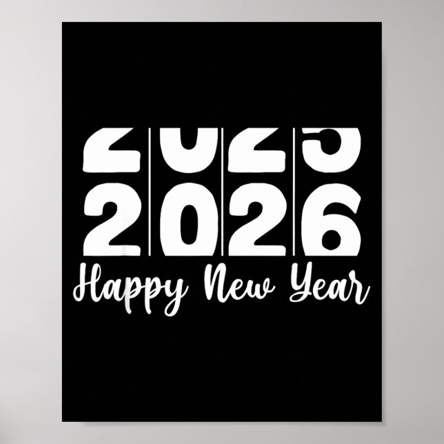 Affiche 2026 Happy New Year Bold Numbers Celebration Party (Devant)