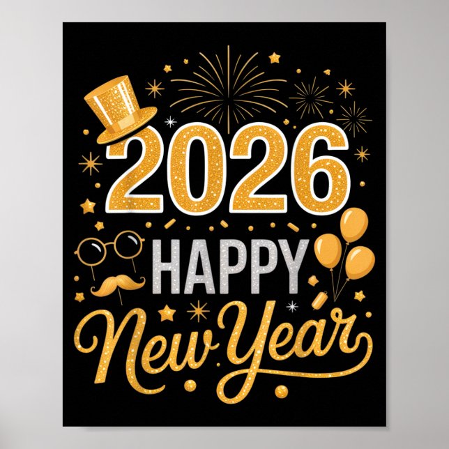Affiche 2026 Happy New Year Celebration For Party Enthusia (Devant)