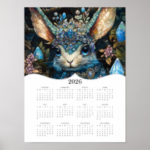 Affiche 2026 Imaginaire Rabbit Pleine Année Calendrier du 