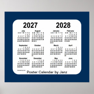 Affiche 2027-2028 Police Box Blue School Calendar by Janz