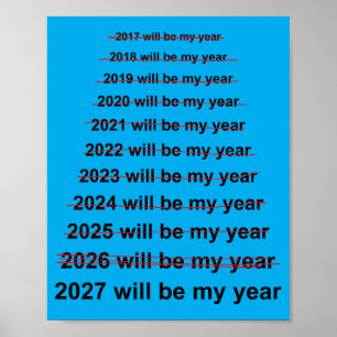 Affiche 2027 sera l'année drôle de résolution de Nouvel An