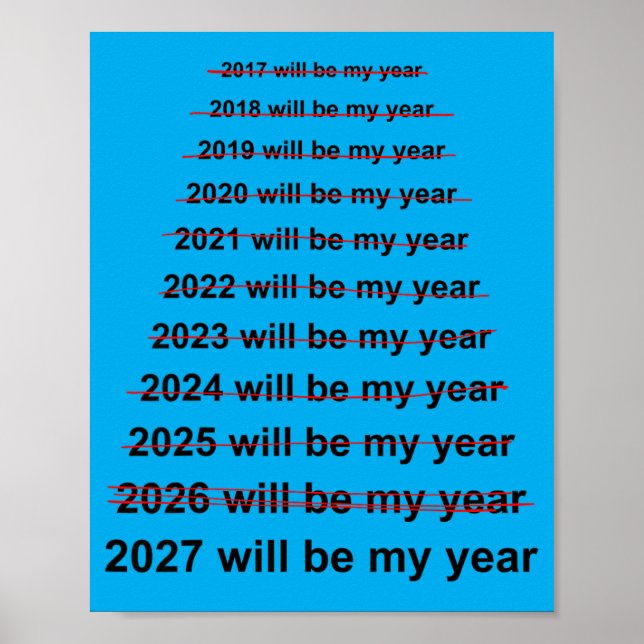 Affiche 2027 sera l'année drôle de résolution de Nouvel An (Devant)
