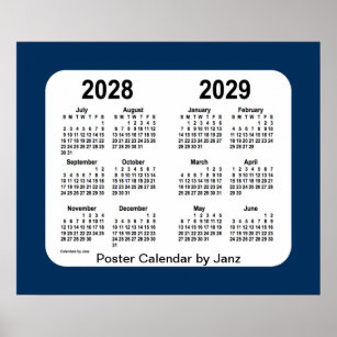 Affiche 2028-2029 Police Box Blue School Calendar by Janz