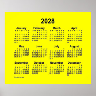 Affiche 2028 Yellow Calendar by Janz Print