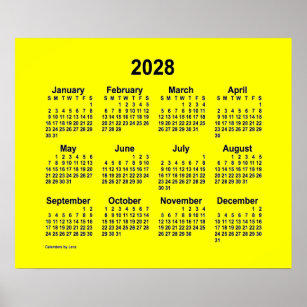 Affiche 2028 Yellow Calendar by Janz Print